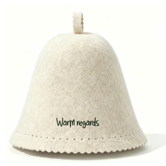 Smelt Natural Cream wool felt sauna hat photographed from the back